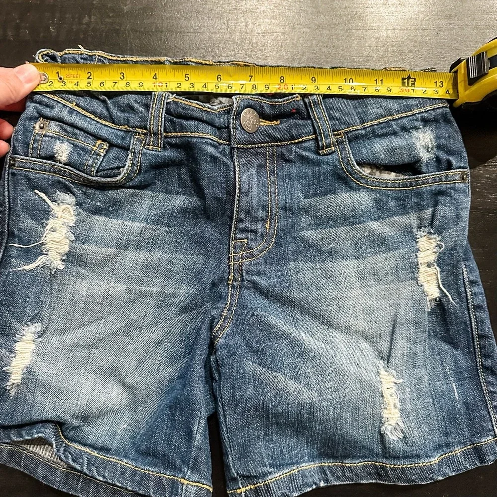 Girls The Children's Place Denim Jean Shorts 14 Dark‎ Wash Distressed